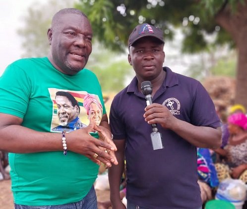 Lawyer Ajet-Nasam (left) and another team member addressing the gathering