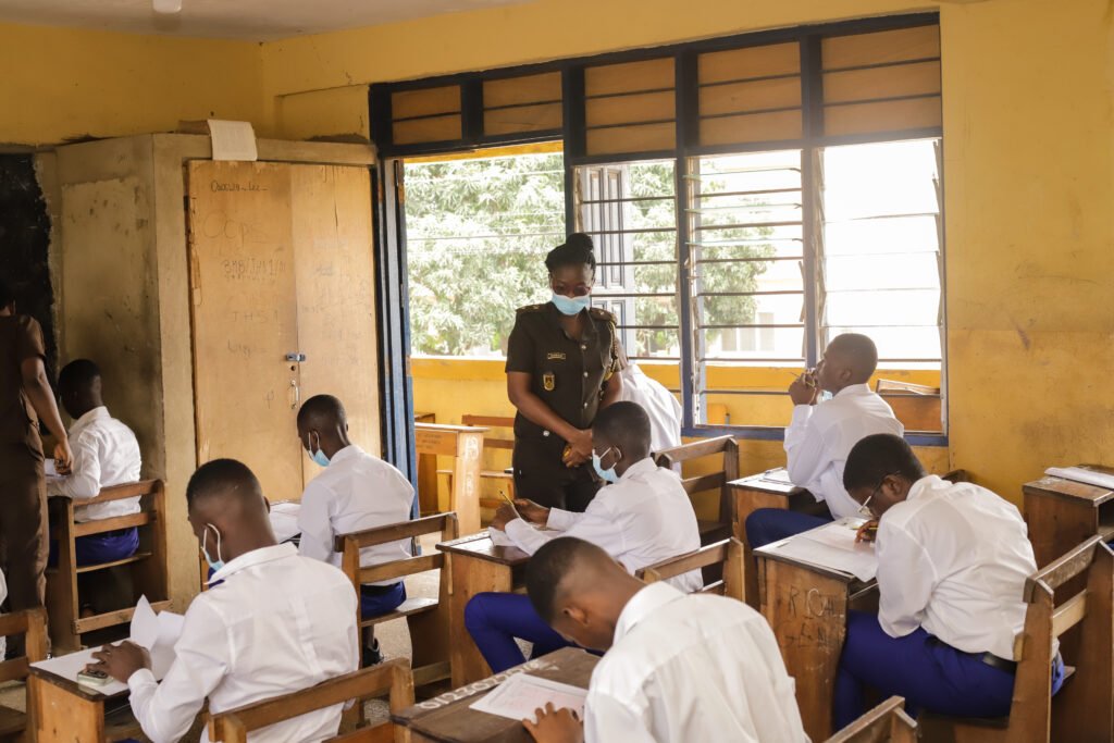 Prison inmates writing BECE exams 