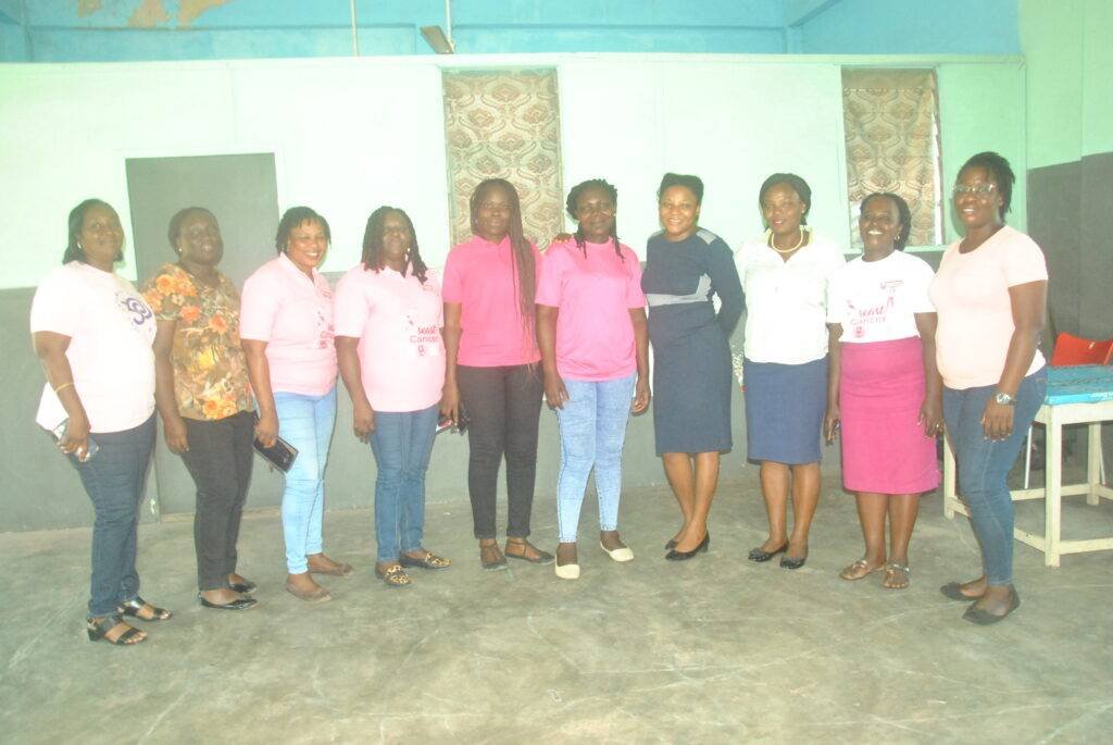 Mrs Quaittoo (fourth left) with the members of the Association Photos Lizzy Okai