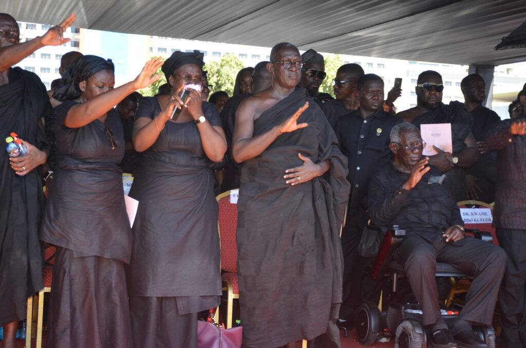 Ex President Kuffour and children bidding Theresah fare well