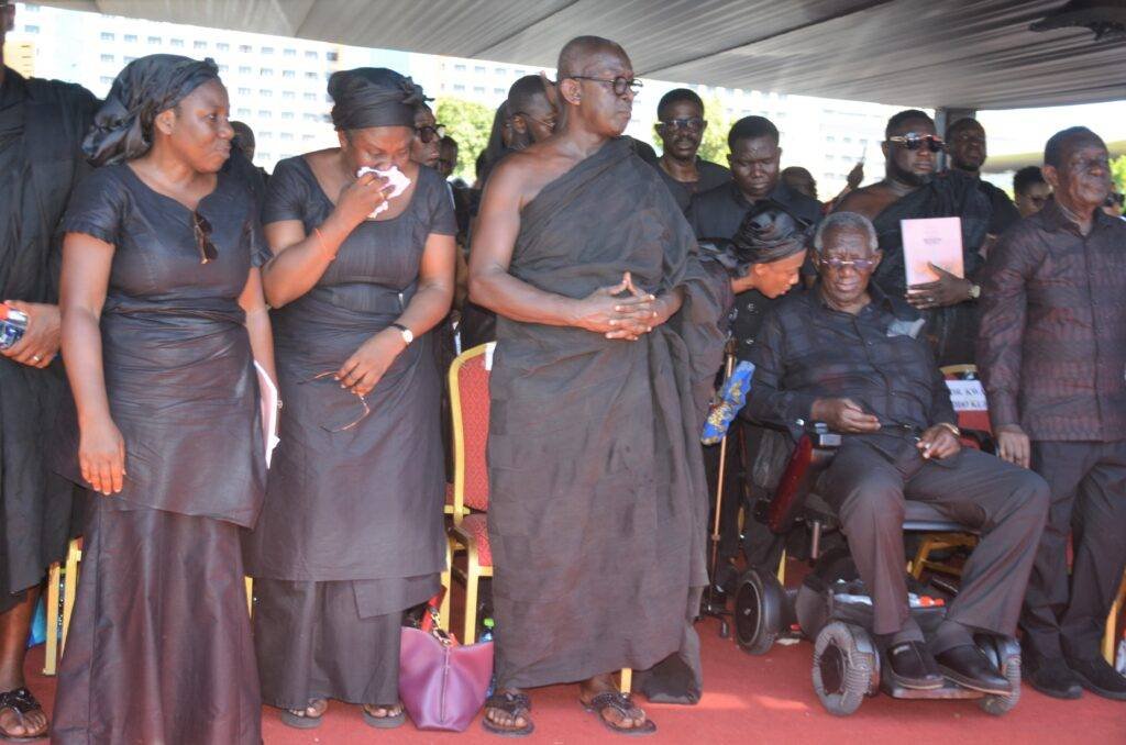 Ex President Kuffour and children bidding Theresah fare well