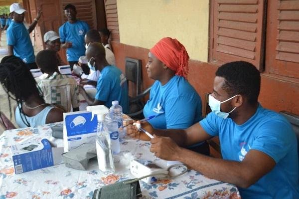 • Some members of the public being screened