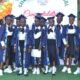 • Mr Amago (left) with Mr Siedu (right) and the graduands Photo: Victor A. Buxton.