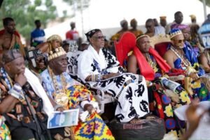 Jetse Abram Kabu Akuaku II (middle) with other chiefs at the festival