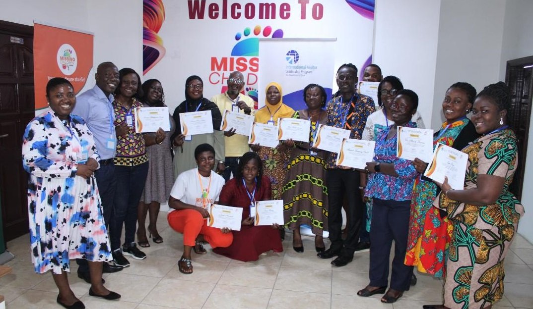 • Particpants displaying their certificates after the training