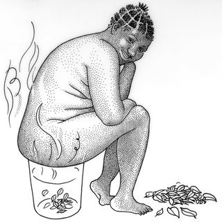 • Woman having vagina steaming