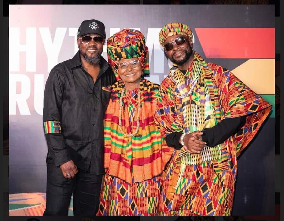 Founder of Rhythms On Da Runway, Kofi Okyere Darko in a photograph with Asabea Cropper and Nene Agyeman