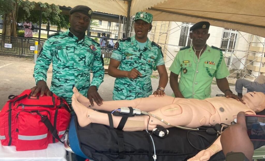 Staff of the  National Ambulance Service  (NAS) showcasing their work