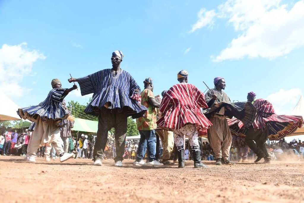 A Dagomba cultural troupe performing at the festival