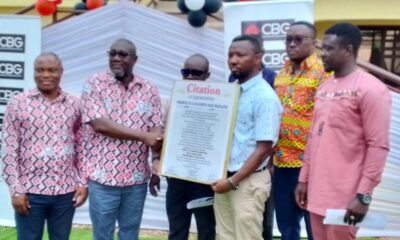 Beneficiary schools presented a citation in honour of Mr Daniel Addo, Managing Director