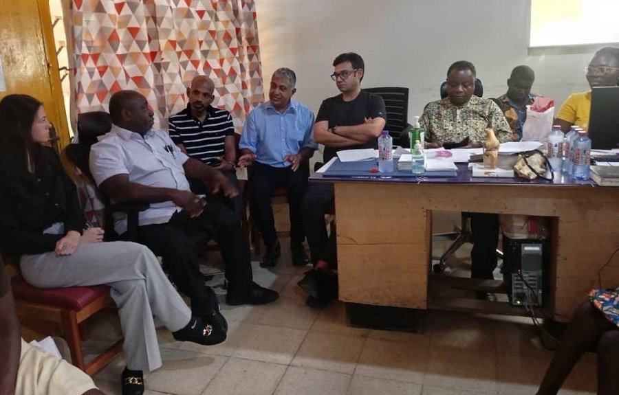 • Dr. Ofori -Atta, (first from right), Dr. Sanya Adedapo, (2nd from left) and the team of Doctors seated.