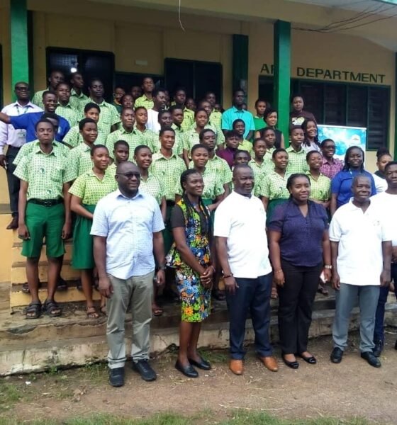 •Mr Joseph Amankwah, first counting from, some officials from EPA and UNDP in group picture with the student