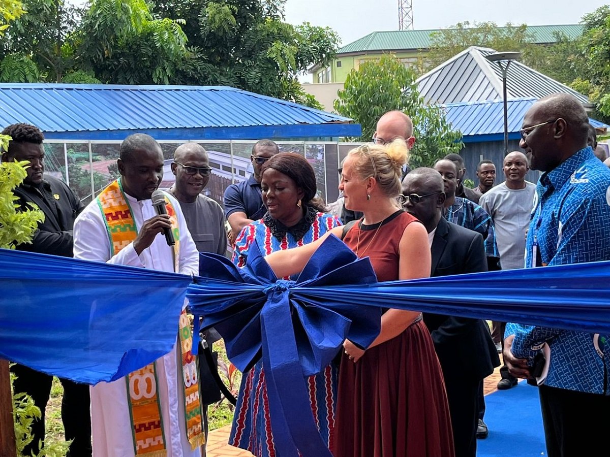 Mrs Alhassan with other dignitaries commissioning the building