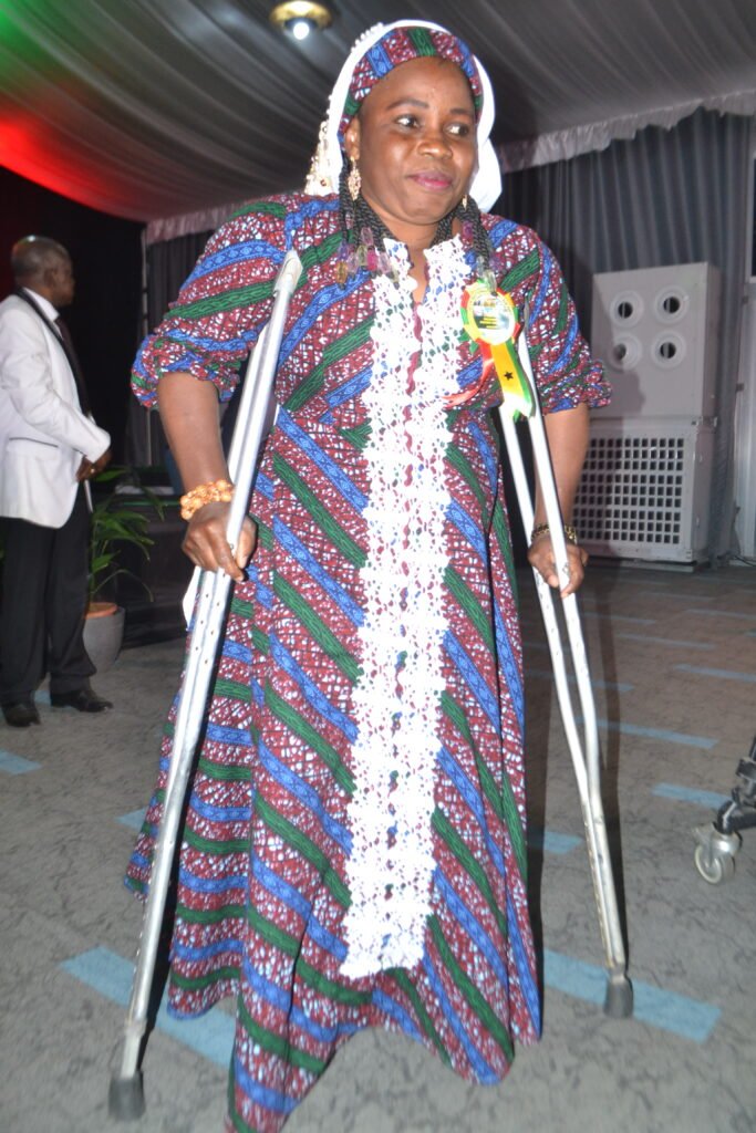 Ms. Ayisha Salifu, pose for the camera after receiving the Ashanti Regional Best Physically Challenged farmer award  Photo Victor A. Buxton