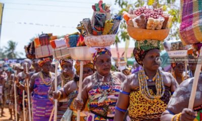 Some of the women display their cultural at the Hogbetsotsoza.