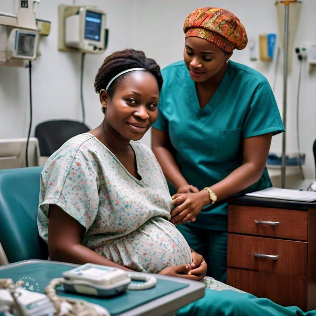 Scenes of pregnant women accessing care