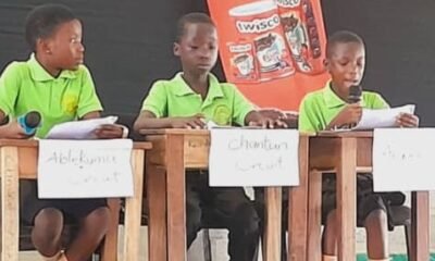 • Children displaying thier reading abilities at the event