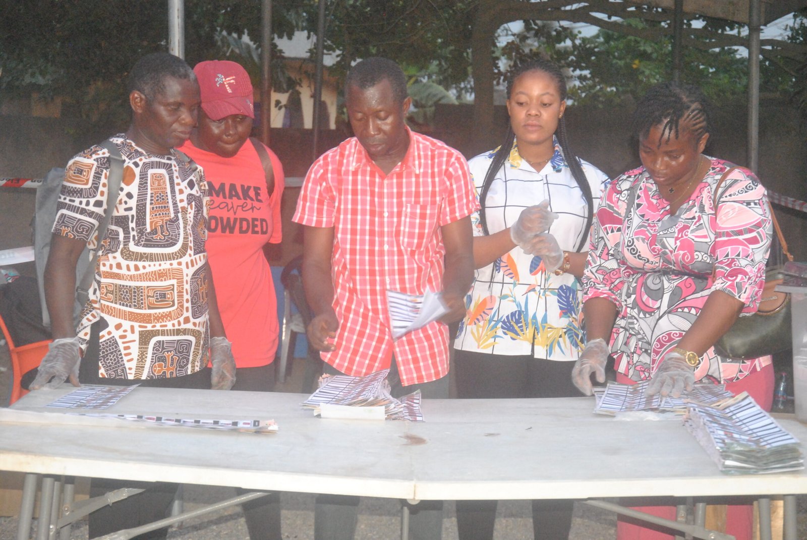 Some people in the queue at Kwame Nkrumah Circle.