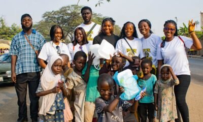 Members of the foundation with some of the beneficiaries