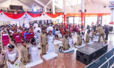 A section of the couples st the ceremony