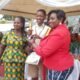 • Dr Mrs Appiah-Pinrah presenting awards to a student.