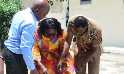 • Mrs Georgina Quaittoo and Mr John Lawson (left) taking some lessons from ADOI Richard Mensah