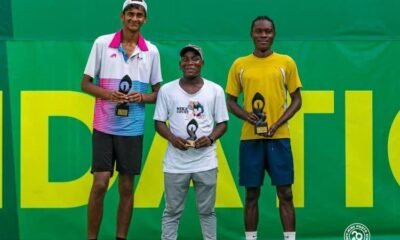 Pai (left) and Hanif (right) display their trophies after the championship